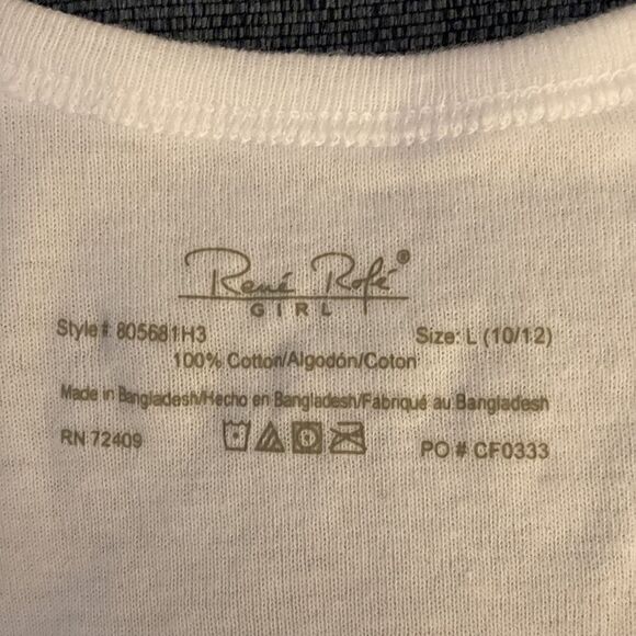 Rene Rofe Lingerie Girls set of 2 White Cotton Tanktop/Undershirt. - Picture 4 of 4